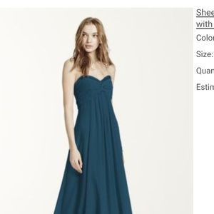 David's Bridal Peacock Size 14 Chiffon Bridesmaids